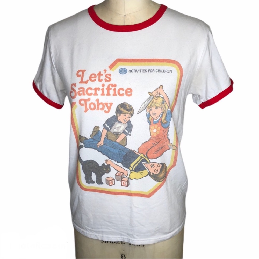 Let’s Sacrifice Toby Dark Humor T shirt | S | EUC